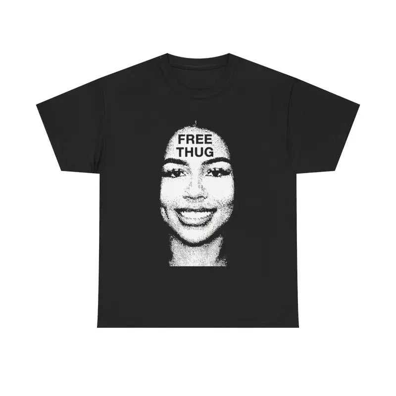Vintage Free Thug Graphic T-Shirt Casual Classic Cotton Retro Top Comfy Tee Tshirt Streetwear Menswear Day