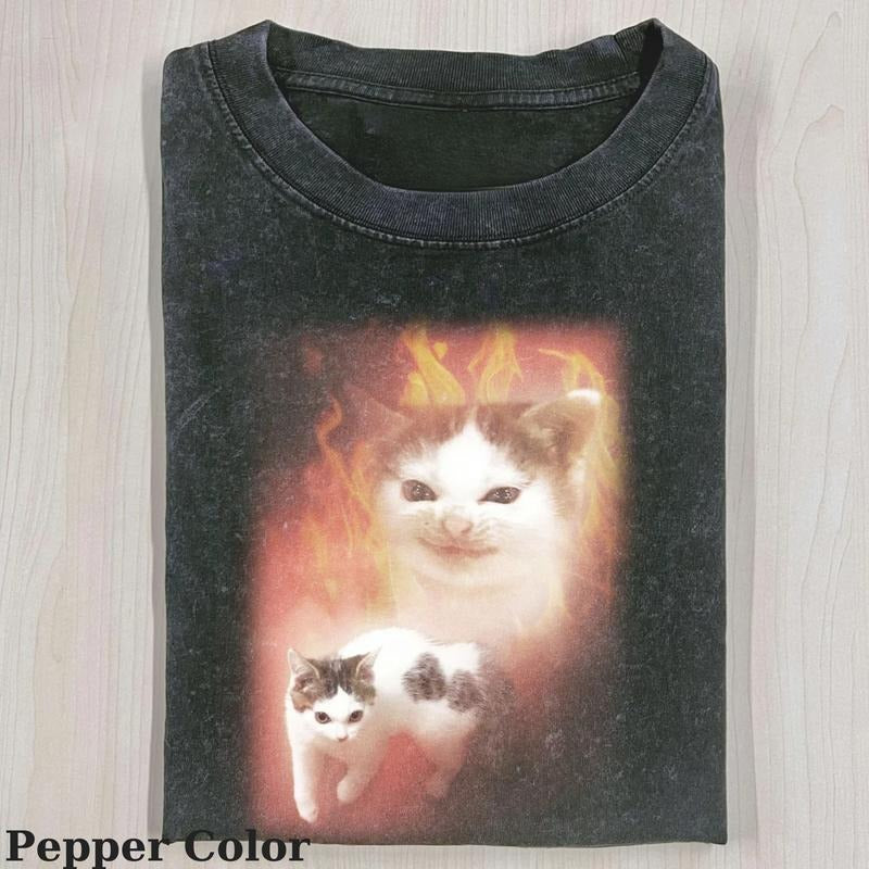 Vintage Grumpy Cat T-shirt, Cute Cat Shirt, Love Cat Tshirt-  Meme Cringe Funny Dumb Shirts, Unisex Shirt Menswear Womenswear Streetwear