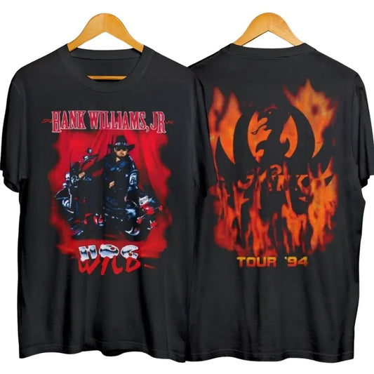 Vintage Hank Williams Jr Hog Wild Tour Music 1994 Retro T-Shirt Unisex Classic