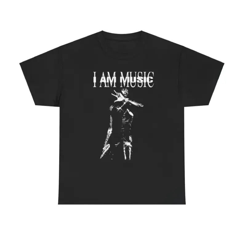 Vintage I Am Music Playboi Carti T-Shirt, Hip-Hop Fan Streetwear Gift, Bold Typography Graphic Tee, Unisex Heavy Cotton Menswear Womenswear Top