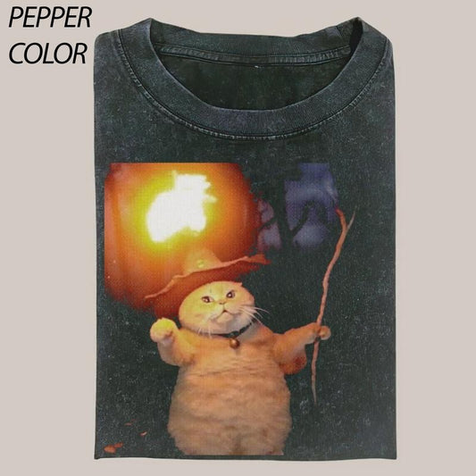 Vintage Magical Wizard Cat T-shirt, Fantasy Kitten Tshirt, Cute Cat Shirt, Love Cat Tshirt, Meme Cringe Funny Dumb Shirts, Unisex Shirt Menswear Womenswear Streetwear
