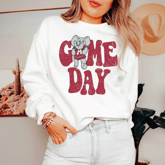 Vintage Mascot Game Day Unisex Sweatshirt For Men, For Women Casual Classic