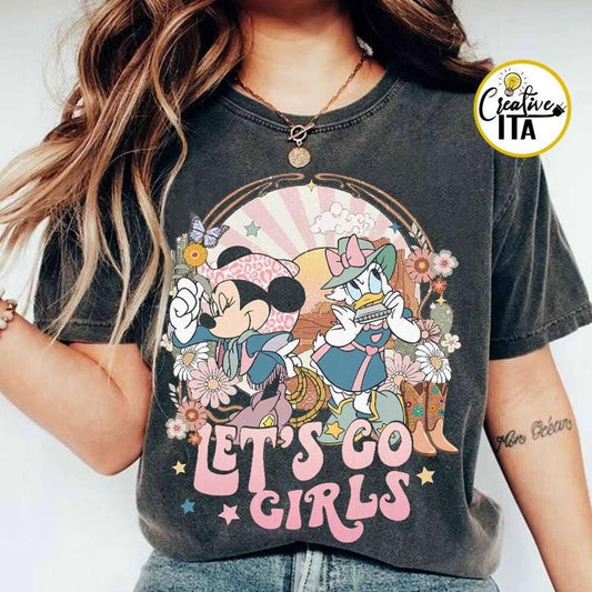 Vintage Minnie Daisy Cowgirls Shirts, D..ney Besties Shirt, Long Live Cowgirls, D..ney Girls Trip Shirt
