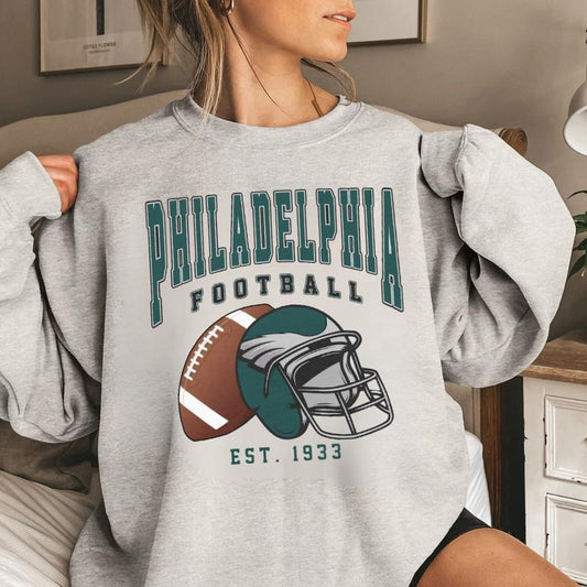 Vintage Philadelphia Football Crewneck Sweatshirt, Vintage Style Philadelphia Football, Philadelphia Fans Gift