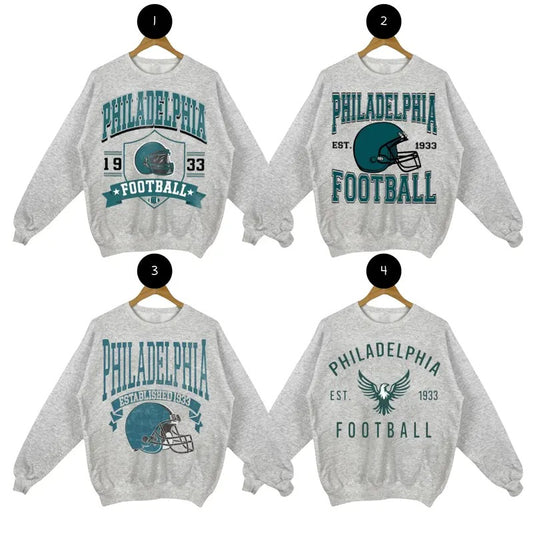Vintage Philadelphia Football Sweatshirt, Football Crewneck Sweatshirt, Football Fan Gift, Vintage Football Sweatshirt
