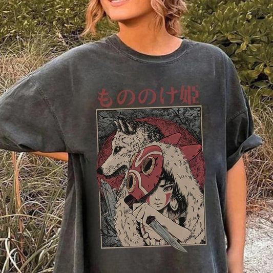 Vintage Princess Mononoke Washed Acid Sweatshirt, Mononoke T shirt, Studio Ghibli Anime Sweatshirt, Spirited Away T-Shirt, Totoro Hoodie, Perfect gift, Clothing Gift, gift for her, gift for women, Birthday Gift