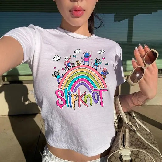 Vintage Rainbow the Slipknot Band Baby Tee Slipknot Cute