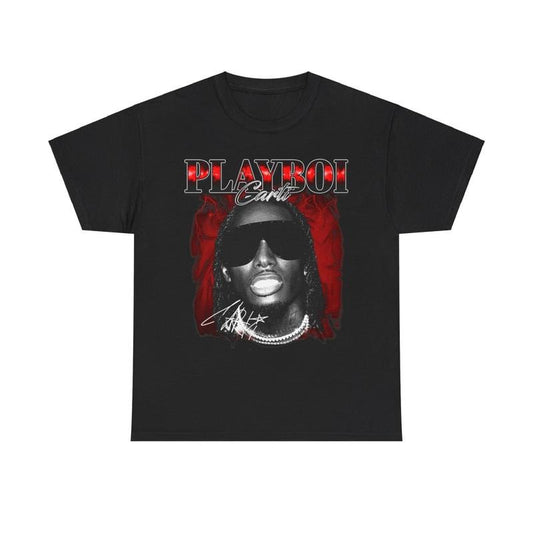 Vintage Rap Tee Hip Hop Style Red, Pl4yboi C4rti T-Shirt, Unisex Tee, Gift for Fan