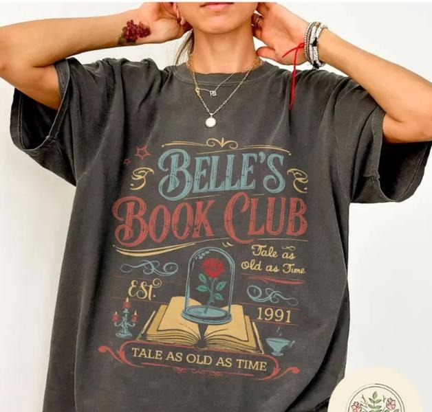 Vintage Retro Belle's Book Club shirt, Tale as old as time Beauty and the Beast shirt, Belle Princess Tee, Book lover gift for her shirt