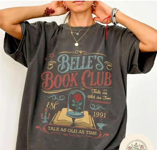 Vintage Retro Belle's Book Club shirt, Tale as old as time Beauty and the Beast shirt, Belle Princess Tee, Book lover gift for her shirt