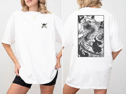 Vintage Roronoa Zoro One 2 sides Piece Face T-Shirt, Vintage 90's Anime Shirt, Vintage Anime One Piece Shirt, Anime Manga Shirt, Gift For Fans Anime Lovers, Unisex Top For Gym, Cotton Menswear, Graphic Anime Tee Shirt, Unisex Tee Hoodie Sweatshirt. Sweats