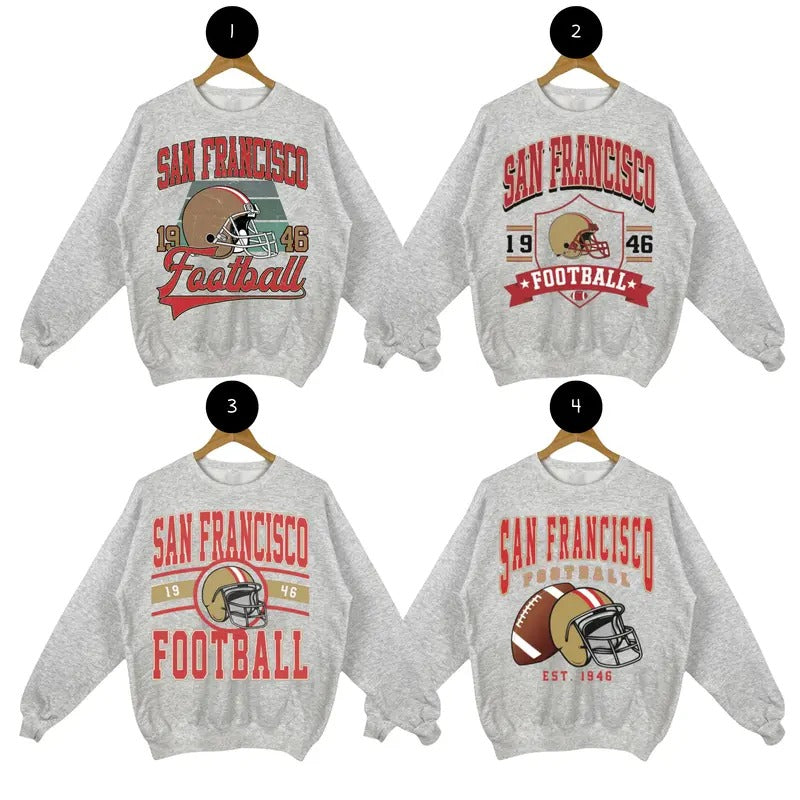 Vintage San Francisco Football Sweatshirt, Football Crewneck Sweatshirt, Football Fan Gift, Vintage Football Sweatshirt