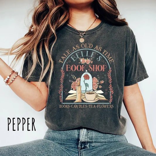 Vintage Tale As Old As Time Comfort Color T Shirt, Beauty n The Beast Shirt, Beauty Belle Tshirt, Princess Reads Bookstyle{n002}2