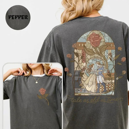 Vintage Tale As Old As Time Comfort Color T Shirt, Beauty n The Beast Shirt, Beauty Belle Tshirt, Princess Reads Bookstyle{n002}3