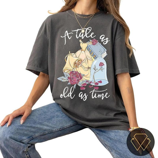 Vintage Tale As Old As Time Comfort Color T Shirt, Princess Reads Book