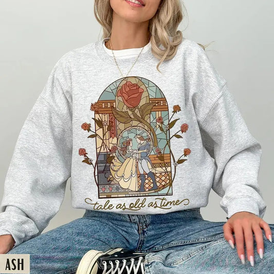 Vintage Tale As Old As Time T-Shirt, Princess Belle Sweatshirt, Beauty Princess Tee Shirt, Magic Kingdom Shirt, Princess Fairy Tale Sweater