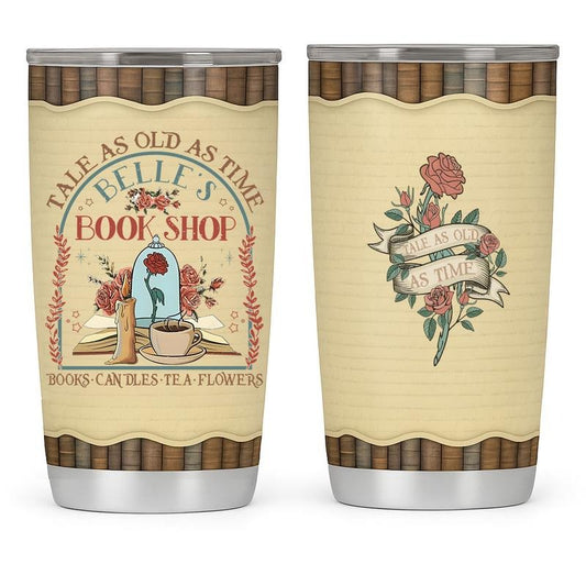 Vintage Tale as Old as Time Tumbler, Book Shop Tumbler, Booktok Tumbler, Gifts fir Her