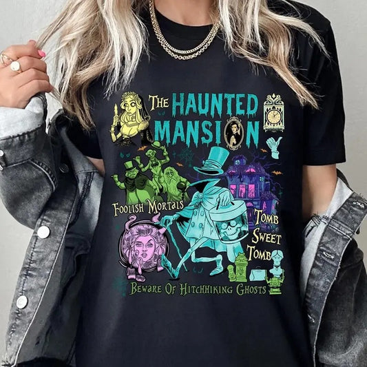 Vintage The Haunted Mansion Shirt, Halloween The Haunted Mansion Characters Shirt, Halloween Party Tee, Halloween Matching Shirt Tshirt Sweatshirt Sweatshirt, Hoodie, Comfort Colors