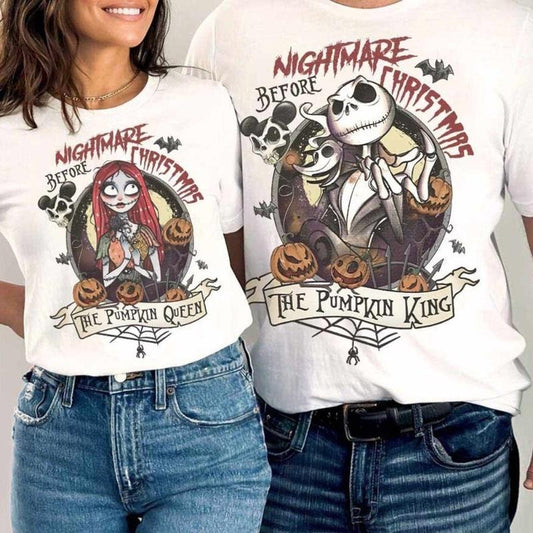 Vintage The Nightmare Before Christmas Jack Sally Shirt, Jack Skellington The Pumpkin King, Zero Sally Pumpkin Queen Sweatshrit, spooky season shirt, trick or treat shirtstyle{n002}2