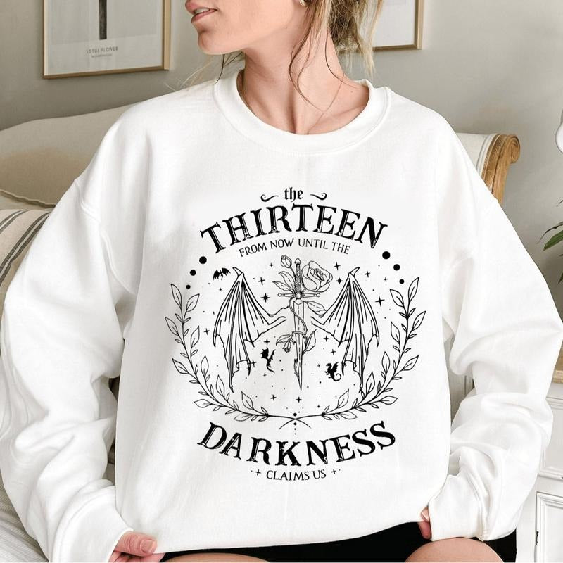 Vintage The Thirteen Throne Of Glass Shirt, From Darkness Claim Us Shirt, Fantastic Reader Shirt, Dragon Rider Shirt, Fourth Wing Sweatshirt