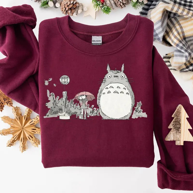 Vintage Totoro Sweatshirt Tshirt, Studio Ghibli Shirt, Mononoke Shirt, Spirited Away Shirt, Japanese Anime Lovers Gift, Hayao Miyazaki, Anime Totoro Shirt