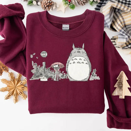 Vintage Totoro Sweatshirt Tshirt, Studio Ghibli Shirt, Mononoke Shirt, Spirited Away Shirt, Japanese Anime Lovers Gift, Hayao Miyazaki, Anime Totoro Shirt