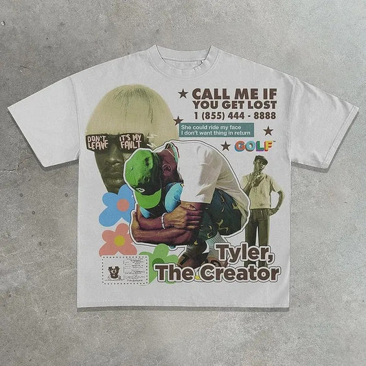 Vintage Tyler The Creator Streetwear Crewneck Tshirt Menswear Top Underwear T-Shirt Tropical Bestie
