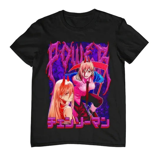 Vintage Unisex Power Chainsaw Man Anime Homage T-shirt
