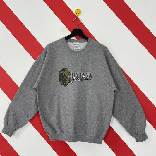 Vintage University Montana Sweatshirt Montana Grizzlies Crewneck Montana Grizzlies Sweater Pullover Montana Grizzlies Print Logo Cotton Menswear
