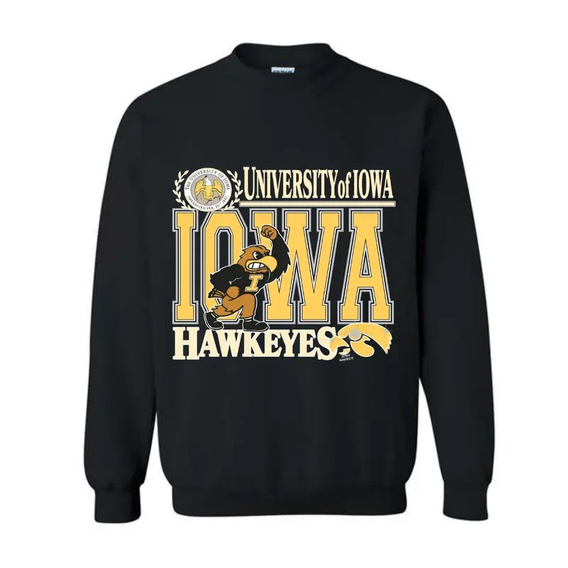 Vintage University of Iowa Hawkeyee Sweatshirt Cotton Topstyle{n002}2