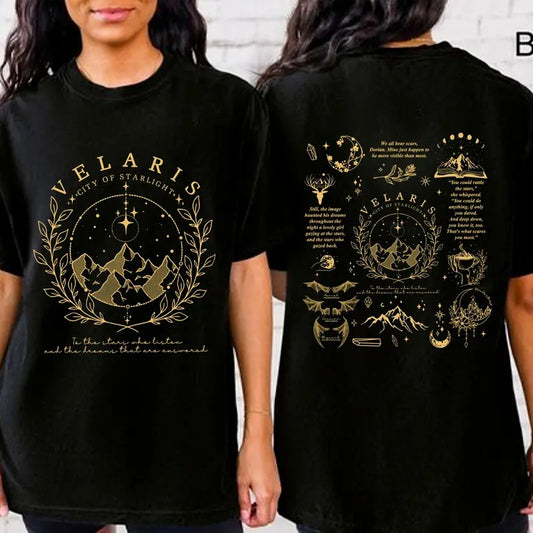 Vintage Velaris 2 Sided Sweatshirt, Retro Velaris City Of Starlight Shirt, Fantasy Kingdom T-shirt, Reading T-shirt, Gift For Bookworms