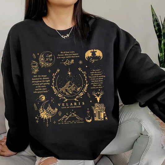 Vintage Velaris City Of Starlight Sweatshirt, Retro Fantasy Kingdom Tee Shirt, Bookish Shirt, Acotar Sweatshirt, Reading Tee Shirt