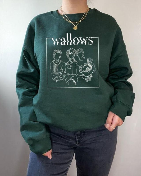 Vintage Wallows Sweatshirt - Simplistic Live On Tour 2022, Band Crewneck