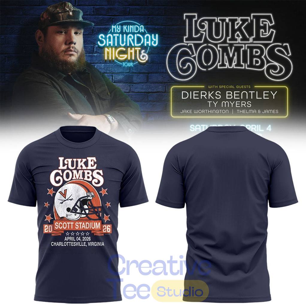 Virginia Cavaliers x Luke Combs My Kinda Saturday Night Tour in Scott Stadium 2026 T-Shirt