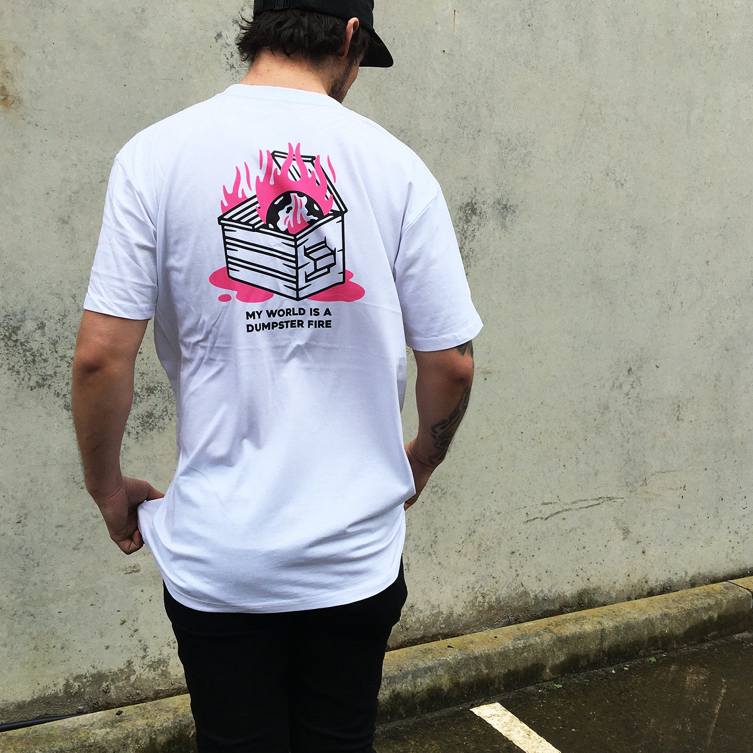 Dumpster Fire T-Shirt (White) Hoodie, Sweatshirt | CoreVibeTees.com (Image 3)