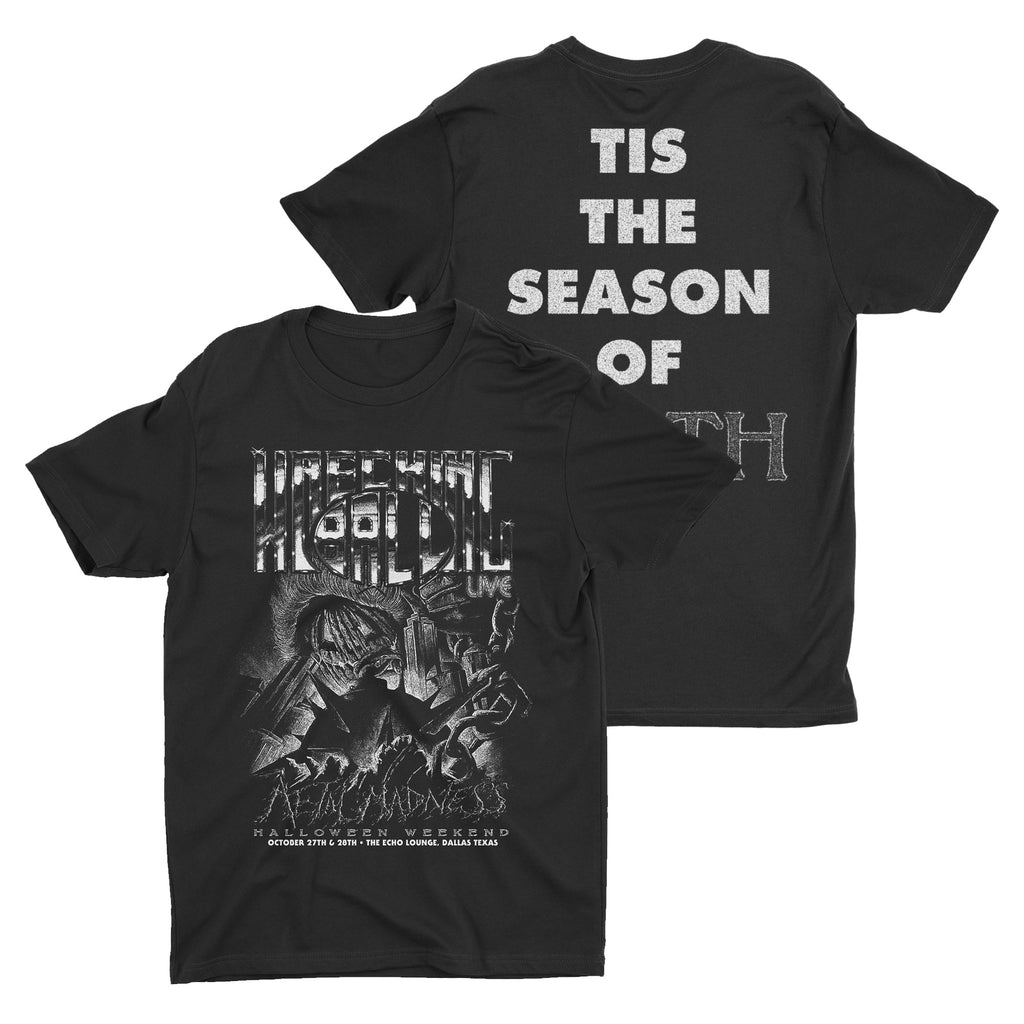 Wrecking Ball Metal Madness - 2023 Tis The Season Of Death t-shirt Hoodie, Sweatshirt | CoreVibeTees.com (Image 1)