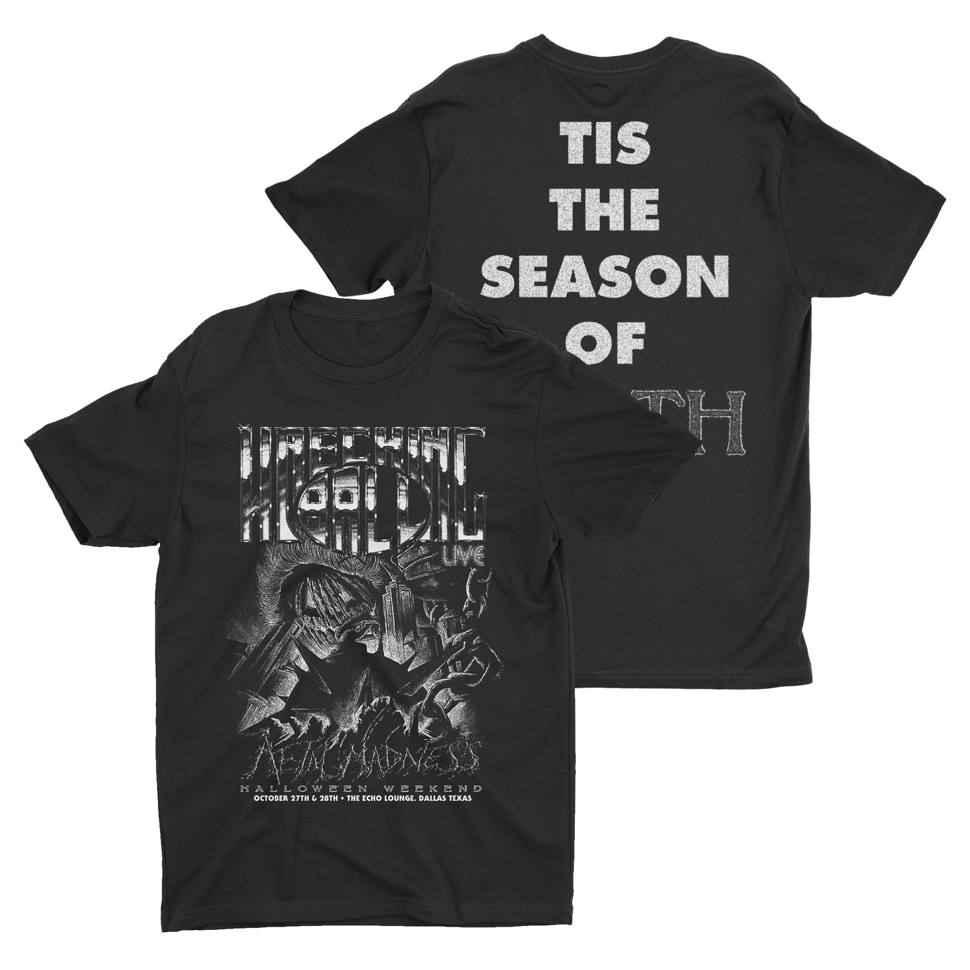 Wrecking Ball Metal Madness - 2023 Tis The Season Of Death t-shirt Hoodie, Sweatshirt | CoreVibeTees.com (Image 1)