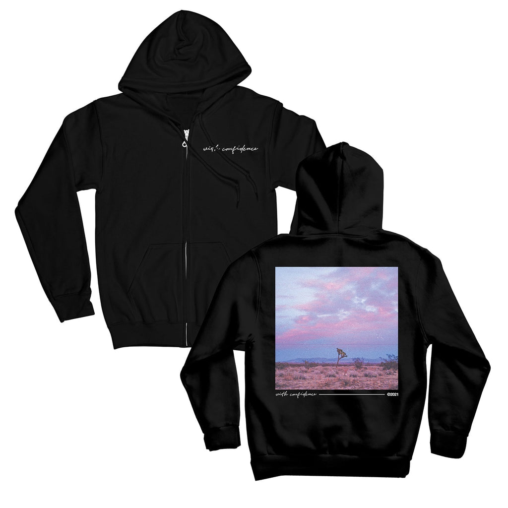 With Confidence Zip Up Hoodie (Black) T-Shirts, Sweatshirt | CoreVibeTees.com