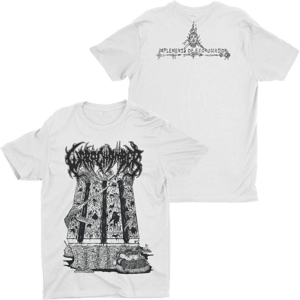 Warp Chamber - Implements Of Excruciation White t-shirt Hoodie, Sweatshirt | CoreVibeTees.com (Image 1)
