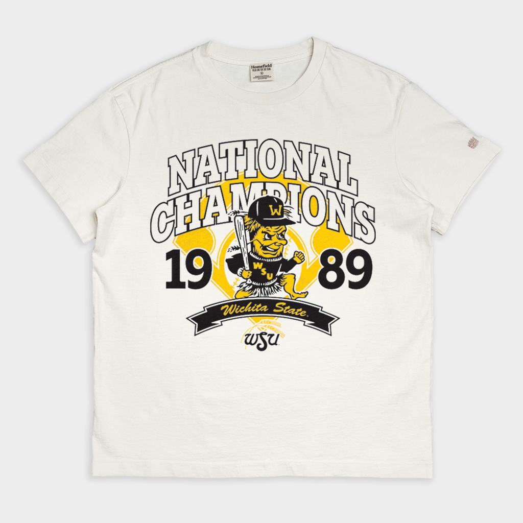 Wichita State Baseball 1989 National Champs Vintage Heavyweight Tee Hoodie, Sweatshirt | CoreVibeTees.com (Image 1)