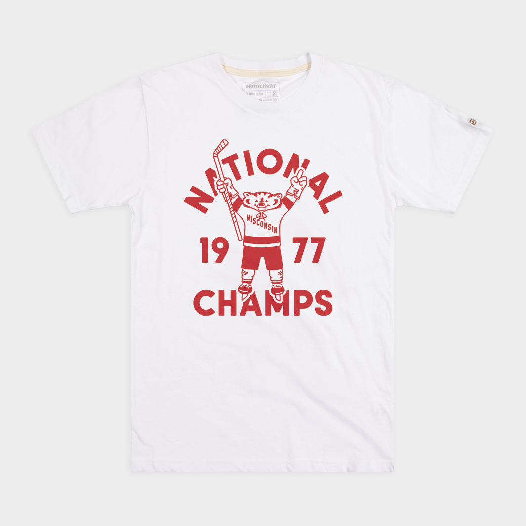 1977 Wisconsin Hockey National Champs Tee Style001 Hoodie, Sweatshirt | CoreVibeTees.com