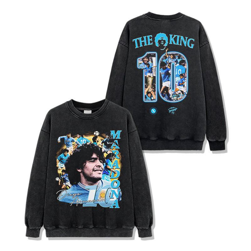 Diego Maradona The King Sweatshirt T-Shirts, Hoodie | CoreVibeTees.com (Image 2)