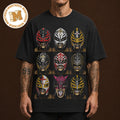 WWF Images Of The Nine Iconic Masks Of Rey Mysterio Unisex T Shirt