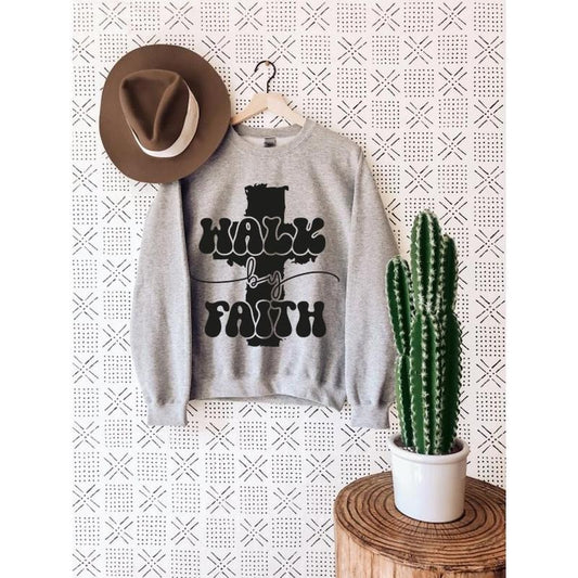 Walk By Faith Hoodie, Religious Sweater, Church Sweatshirt, Christian T-shirt, Christian Gift, Oversized Sweatshirt, Jesus Love