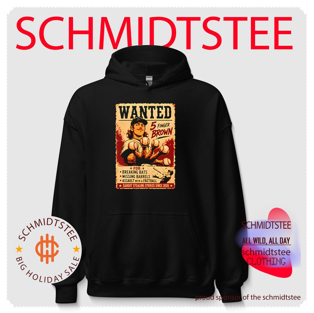 Wanted 5 Finger Brown Baseball shirt
