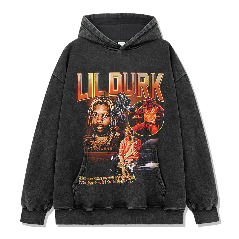 I Am on the Road to Riches,its Just a Lil Traffic by Lil Durk Hoodie T-Shirts, Sweatshirt | CoreVibeTees.com (Image 2)