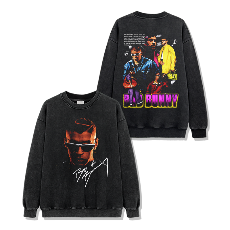 Bad Bunny Signature Sweatshirt T-Shirts, Hoodie | CoreVibeTees.com (Image 2)