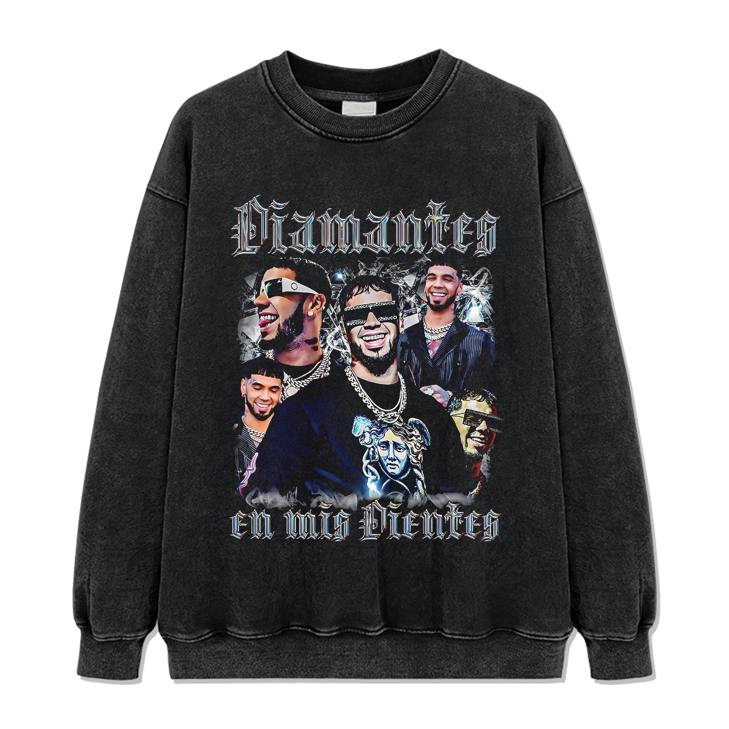 Diamantes En Mis Dientes By Anuel Aa Sweatshirt T-Shirts, Hoodie | CoreVibeTees.com (Image 2)