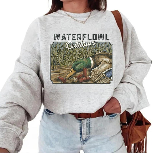 Waterflowl Outdoors Mallard Duck Hunting Sweatshirt Hello Hunting Season Hoodie,  T-shirt, Deer Duck Dog Nature Animal Lover Cotton Unisex Womenswear Day
