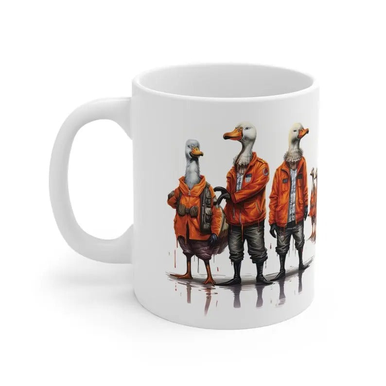 Waterfowl Hunter Mug 11oz, 15oz hunter gift, whimsical outdoors Custom Ceramic Mug Drinkware Printed